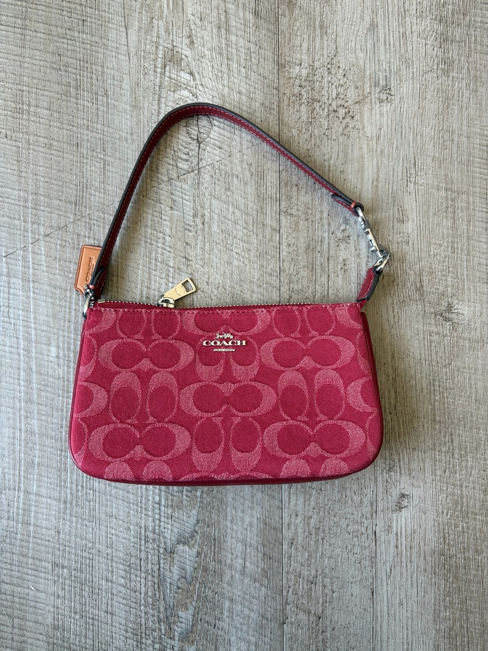 Coach Mini Bag in Berry Pink Signature Jacquard